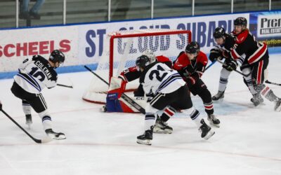 DESPITE A HARD FOUGHT GAME TWO, ST CLOUD IS SWEPT BY NORTH IOWA