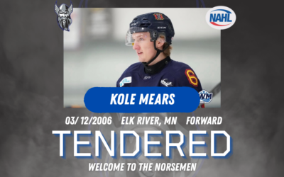 KOLE MEARS SIGNS TENDER WITH NORSEMEN